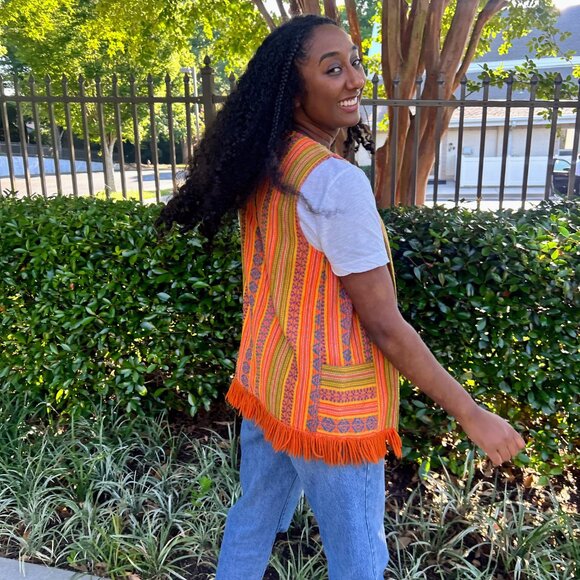 Cracker Jax Striped Orange Vest - Picture 5 of 10